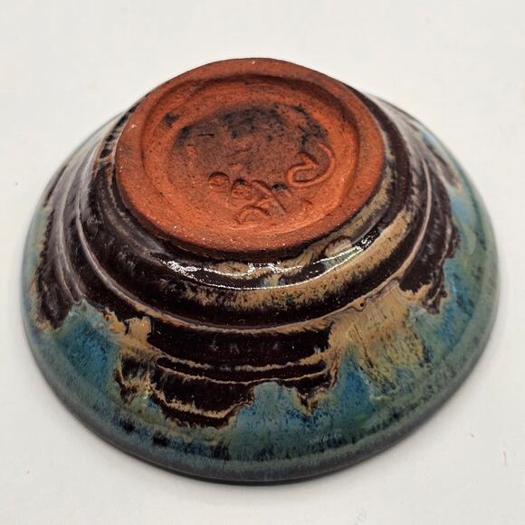 Studio Pottery Small Bowl Trinket Dish Serving Bowl Artist Signed Handmade - Picture 2 of 8